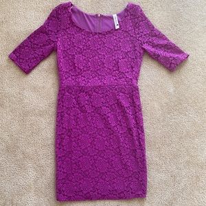 Fuchsia Lace Detail Dress